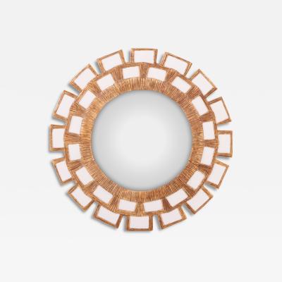 Line Vautrin A Snow White Glass and Resin Mirror in the Manner of Line Vautrin 