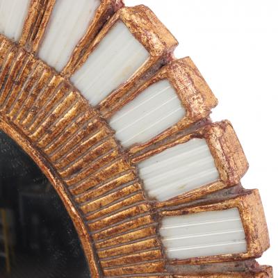 Line Vautrin A White Glass and Resin Mirror in the Manner of Line Vautrin Contemporary 