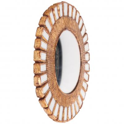 Line Vautrin A White Glass and Resin Mirror in the Manner of Line Vautrin Contemporary 
