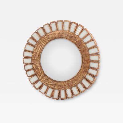 Line Vautrin A White Glass and Resin Mirror in the Manner of Line Vautrin Contemporary 