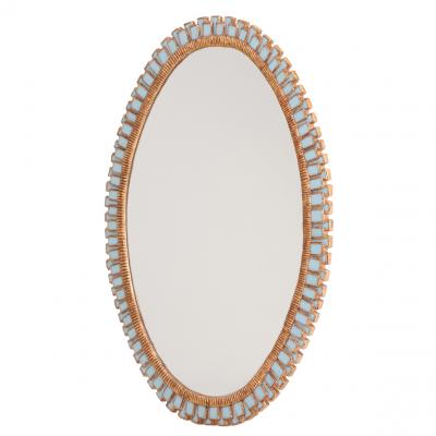 Line Vautrin An Oval Mirror in the manner of Line Vautrin 