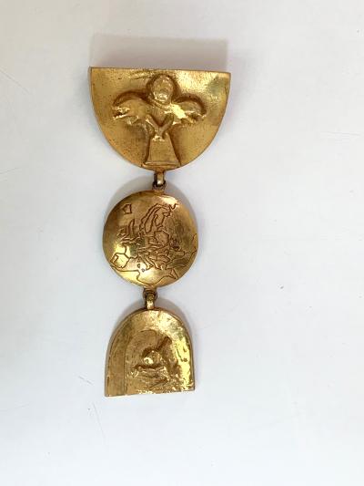 Line Vautrin Articulate Bronze Brooch Pergatoire by Line Vautrin