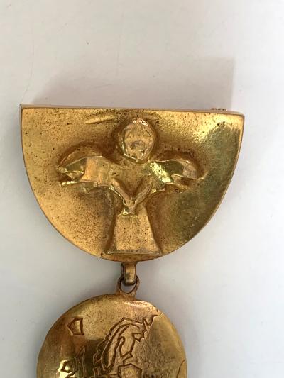 Line Vautrin Articulate Bronze Brooch Pergatoire by Line Vautrin