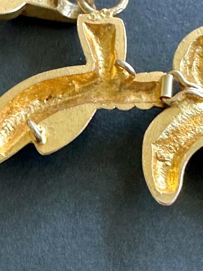 Line Vautrin Bespoken Large French Bronze Chatelain Link Brooch Line Vautrin