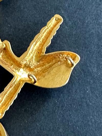 Line Vautrin Bespoken Large French Bronze Chatelain Link Brooch Line Vautrin