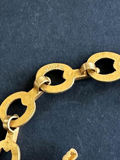 Line Vautrin Bespoken Large French Bronze Chatelain Link Brooch Line Vautrin