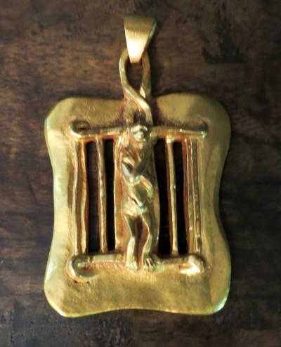 Line Vautrin Bronze Necklace Pendant Saint Laurent Line Vautrin