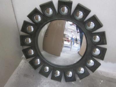 Line Vautrin Exquisite French Mid Century Modern Sunburst Mirror in Style of Line Vautrin