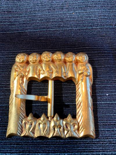 Line Vautrin French Bronze Art Sculptural Buckle Line Vautrin