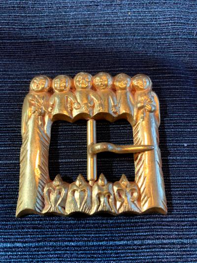 Line Vautrin French Bronze Art Sculptural Buckle Line Vautrin