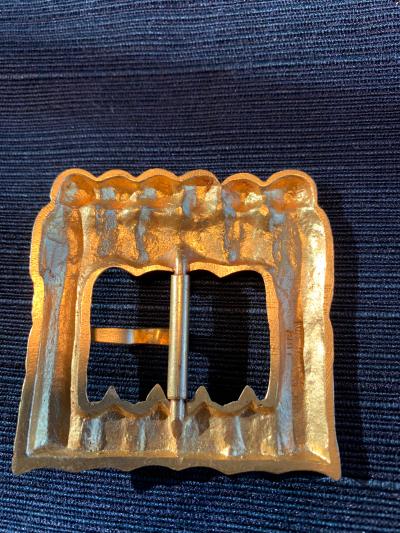 Line Vautrin French Bronze Art Sculptural Buckle Line Vautrin