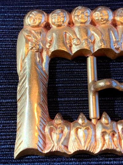 Line Vautrin French Bronze Art Sculptural Buckle Line Vautrin