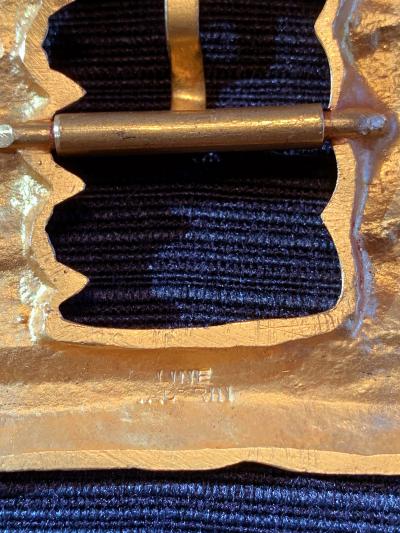 Line Vautrin French Bronze Art Sculptural Buckle Line Vautrin