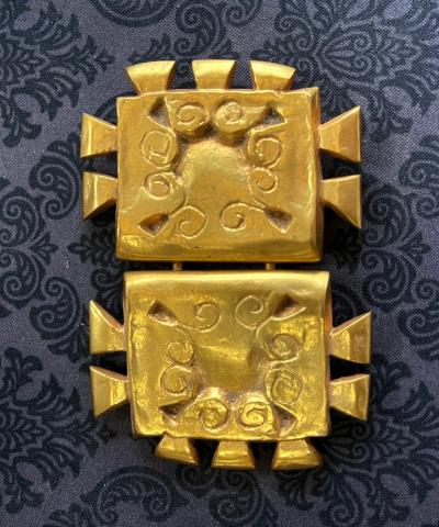 Line Vautrin French Bronze Belt Buckle Line Vautrin