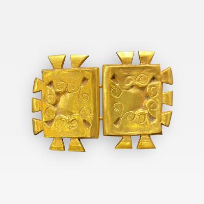 Line Vautrin French Bronze Belt Buckle Line Vautrin