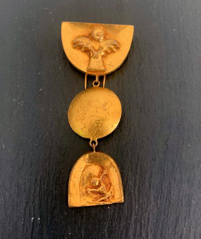 Line Vautrin French Bronze Brooch Pergatoire by Line Vautrin