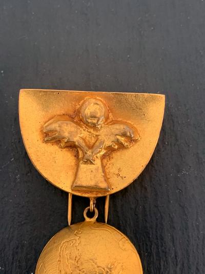 Line Vautrin French Bronze Brooch Pergatoire by Line Vautrin