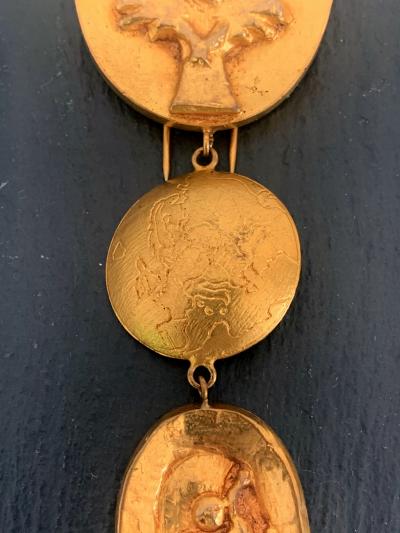 Line Vautrin French Bronze Brooch Pergatoire by Line Vautrin