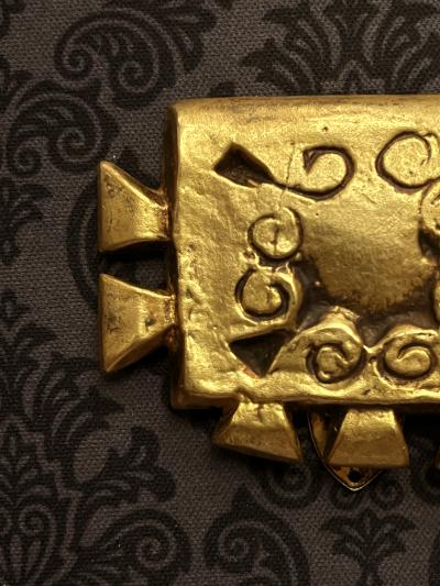 Line Vautrin French Bronze Buckle Brooch Line Vautrin