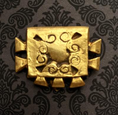 Line Vautrin French Bronze Buckle Brooch Line Vautrin