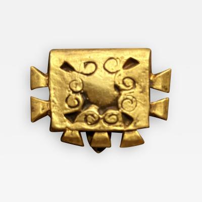 Line Vautrin French Bronze Buckle Brooch Line Vautrin