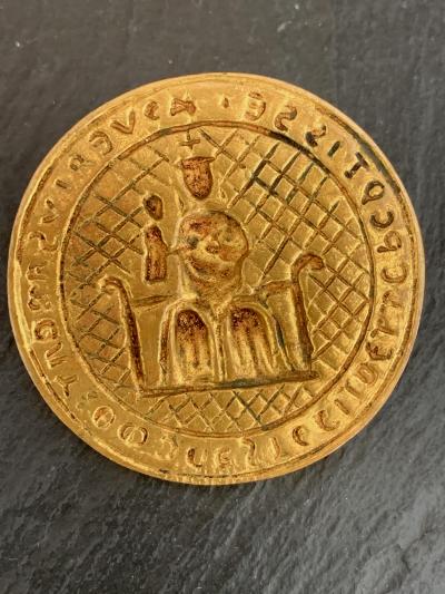 Line Vautrin French Gilt Bronze Brooch by Line Vautrin