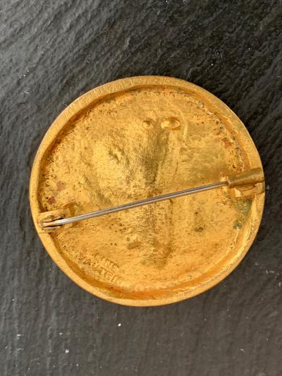 Line Vautrin French Gilt Bronze Brooch by Line Vautrin