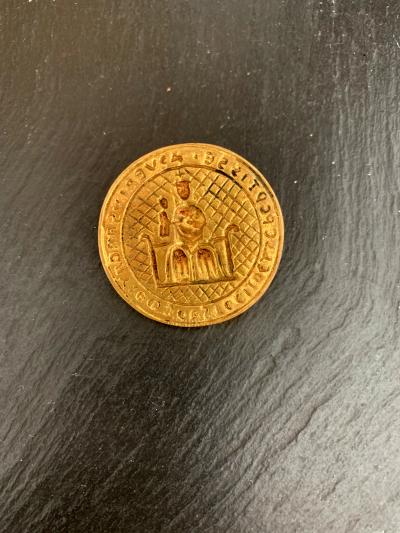 Line Vautrin French Gilt Bronze Brooch by Line Vautrin