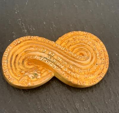 Line Vautrin French Gilt Bronze Brooch by Line Vautrin