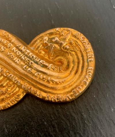 Line Vautrin French Gilt Bronze Brooch by Line Vautrin