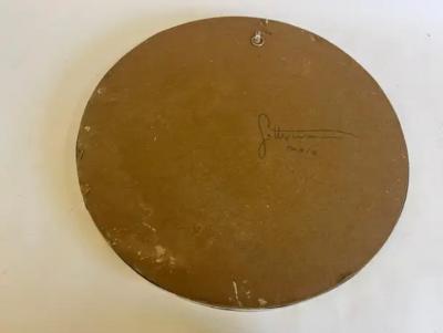 Line Vautrin French Mid Century Modern Craftsman Round Brass Copper Mirror Paris 1970