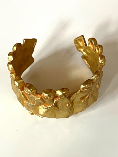 Line Vautrin French Sculptural Bronze Bracelet La Manif by Line Vautrin