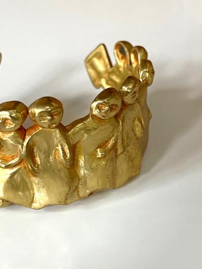 Line Vautrin French Sculptural Bronze Bracelet La Manif by Line Vautrin