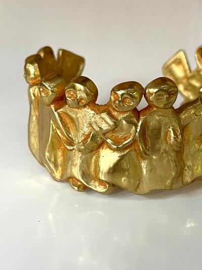 Line Vautrin French Sculptural Bronze Bracelet La Manif by Line Vautrin