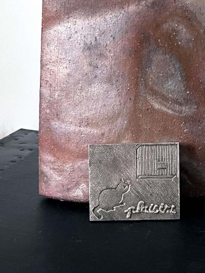 Line Vautrin French Silvered Bronze Paperweight Line Vautrin