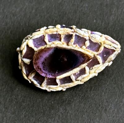 Line Vautrin French Talosel Brooch with Glass Inlay by Line Vautrin Branded