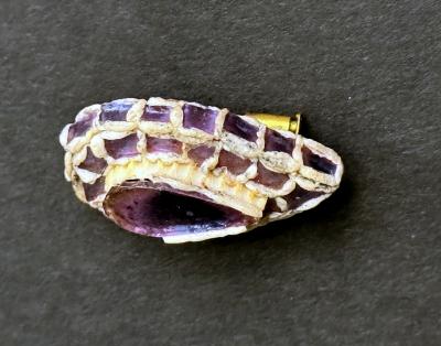 Line Vautrin French Talosel Brooch with Glass Inlay by Line Vautrin Branded