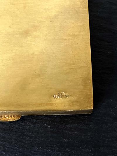 Line Vautrin Gilded Bronze Box with Poem by French Art Jeweler Line Vautrin