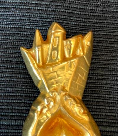 Line Vautrin Gilt Bronze Brooch Chateau en Espagne by Line Vautrin