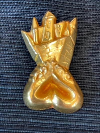 Line Vautrin Gilt Bronze Brooch Chateau en Espagne by Line Vautrin