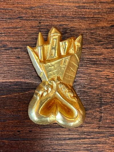 Line Vautrin Gilt Bronze Brooch Chateau en Espagne by Line Vautrin