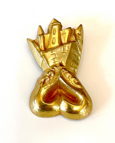 Line Vautrin Gilt Bronze Brooch Chateau en Espagne by Line Vautrin
