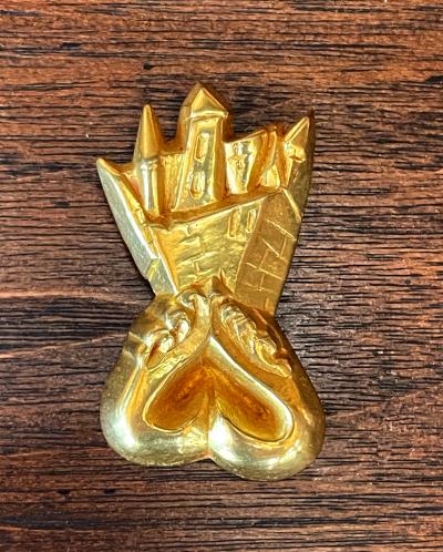 Line Vautrin Gilt Bronze Brooch Chateau en Espagne by Line Vautrin