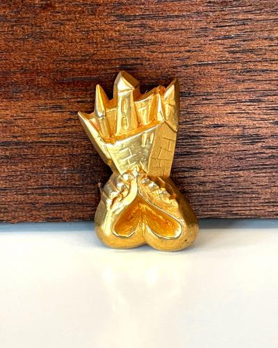 Line Vautrin Gilt Bronze Brooch Chateau en Espagne by Line Vautrin