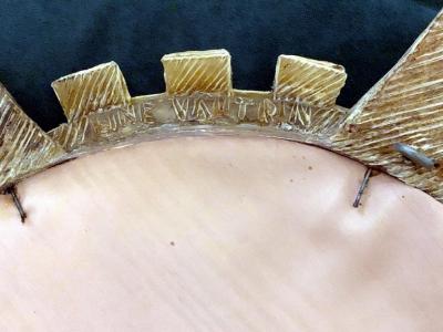 Line Vautrin Large French Tudor Wall Mirror by Line Vautrin