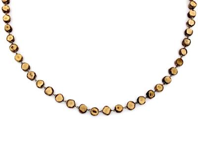 Line Vautrin Line Vautrin Gold Talosel Resin and Gold Mirror Double Necklace France c1960