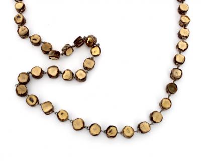 Line Vautrin Line Vautrin Gold Talosel Resin and Gold Mirror Double Necklace France c1960