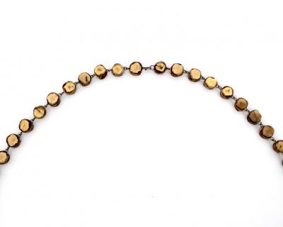 Line Vautrin Line Vautrin Gold Talosel Resin and Gold Mirror Double Necklace France c1960