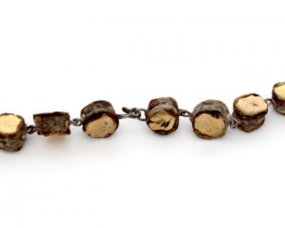 Line Vautrin Line Vautrin Gold Talosel Resin and Gold Mirror Double Necklace France c1960