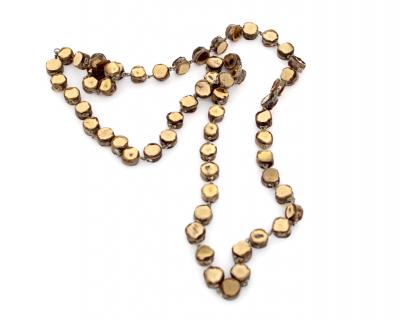 Line Vautrin Line Vautrin Gold Talosel Resin and Gold Mirror Double Necklace France c1960